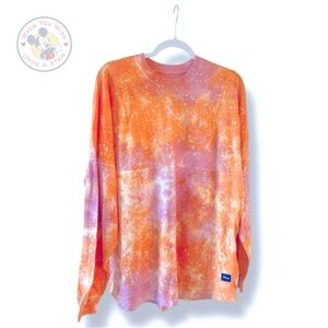 NEW Walt Disney World Spirit Jersey Adult Medium Orange Pink Tie Dye Mickey Park